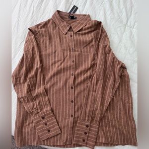 Pretty Little Thing Brown Button Up